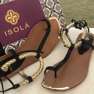 Isola Flat Sandals - Black